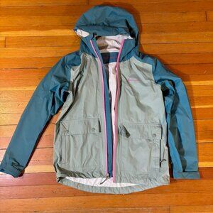 Cotopaxi Womens Rain shell/Raincoat Sz Large Soft Blue/green